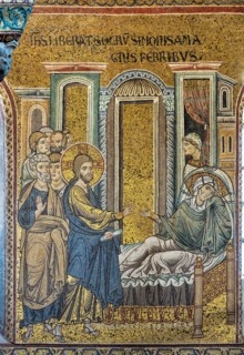 Monreale, Duomo: "Jesus healing Simon's mother in law from fever"