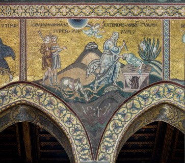 Monreale, Duomo: "Sacrifice of Isaac (Stop, Abraham")