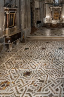 Monreale Cathedral, Northern transept: mosaic floor in opus sectile with geometric motifs
