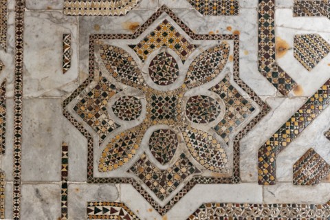 Monreale Cathedral, Northern transept: mosaic floor in opus sectile with geometric motifs