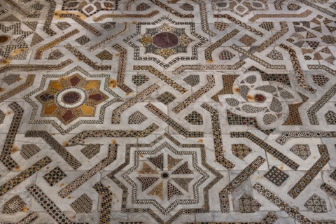 Monreale Cathedral, Northern transept: mosaic floor in opus sectile with geometric motifs