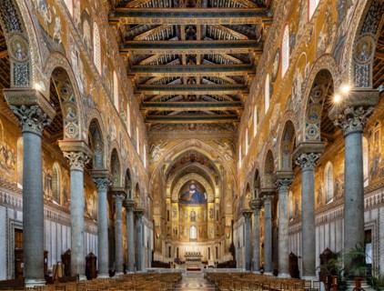 Monreale, Duomo: view of the nave