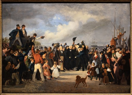 "The reception of Thorvaldsen at the customs on September 17, 1838", by Fritz Westphal