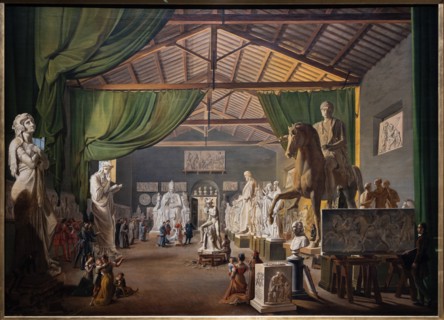 "Pope Leo XII visiting Thorvaldsen's great study on the ST. Luc's day, October 18, 1826", by Hans Ditlev Christian Martens