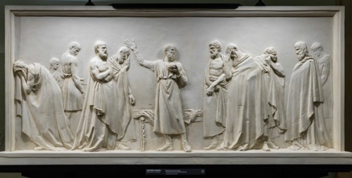 "Socrates drinks the cup of hemlock", by Antonio Canova