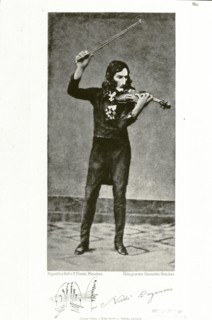Portrait of Niccolò Paganini playing the violin