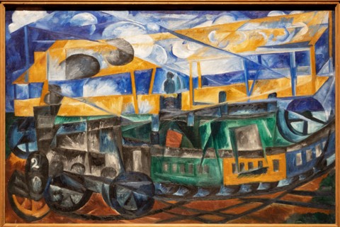 Goncharova, 'Airplane over a Train'
