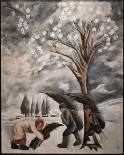 Goncharova, 'Winter: picking Firewood'