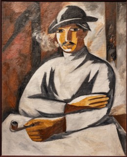Goncharova, 'Smoker (in the style of the painted trays)'