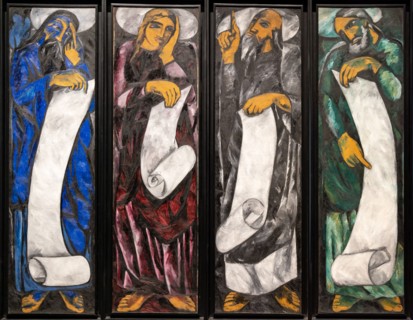 Goncharova, 'The Evangelists. Evangelist in Blue and Evangelist in red; Evangelist in blue and Evangelist in red'