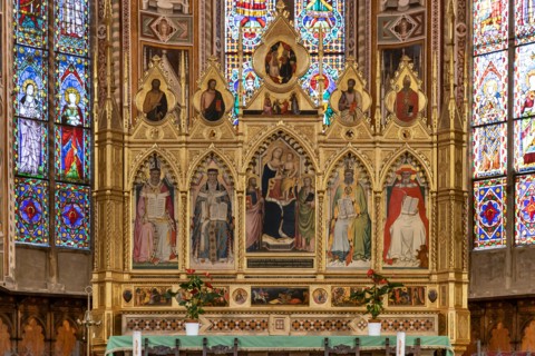 Niccolò Gerini and Giovanni del Biondo: 'Madonna Enthroned with the Four Doctors of the Church'