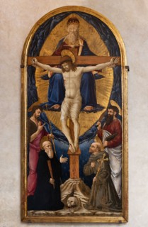 Neri di Bicci: 'Trinity among St. Benedict, St. Francis of Assisi,  St. Bartholew and St. John the Baptist'