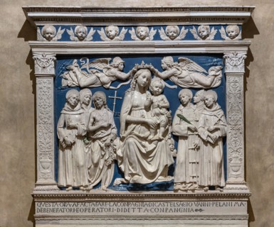 Andrea Della Robbia: 'The Virgin Mary with Infant Jesus between Angels and Saints'