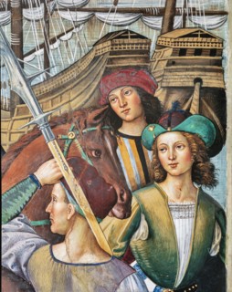 Fresco on the North-East wall of the Piccolomini Library in Siena