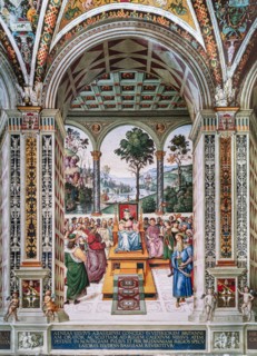 Fresque du mur nord-est de la Libreria Piccolomini à Sienne