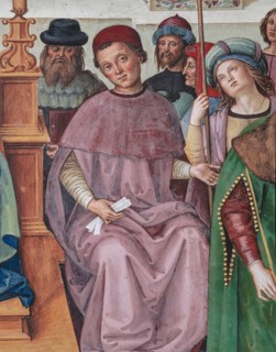 Fresco on the North-East wall of the Piccolomini Library in Siena