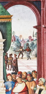 Fresque du mur nord-est de la Libreria Piccolomini à Sienne