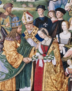 Fresco on the South-East wall of the Piccolomini Library in Siena