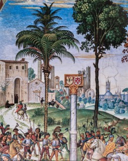 Fresco on the South-East wall of the Piccolomini Library in Siena