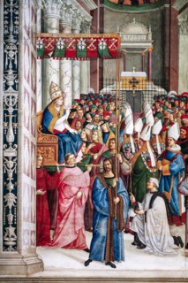 Fresque du mur sud-ouest de la Libreria Piccolomini à Sienne