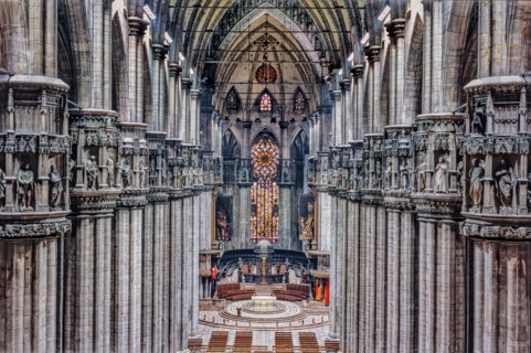 Dôme de Milan : vue de la nef