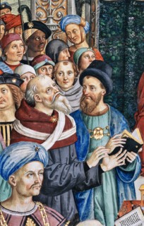 Fresco on the South-West wall of the Piccolomini Library in Siena