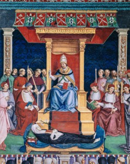 Fresque du mur sud-ouest de la Libreria Piccolomini à Sienne
