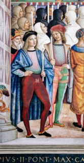 Fresco on the South-West wall of the Piccolomini Library in Siena