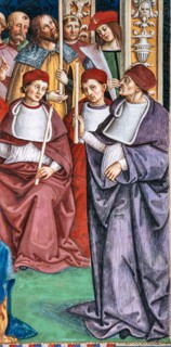 Fresco on the South-West wall of the Piccolomini Library in Siena