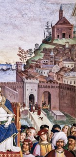Fresco on the South-West wall of the Piccolomini Library in Siena