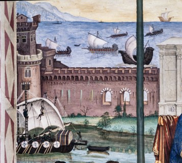 Fresque du mur sud-ouest de la Libreria Piccolomini à Sienne