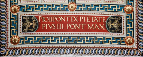 Décor du plafond de la Libreria Piccolomini à Sienne
