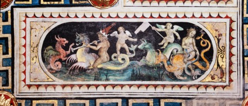 Décor du plafond de la Libreria Piccolomini à Sienne