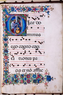 Choir book located at the Piccolomini Library in Siena