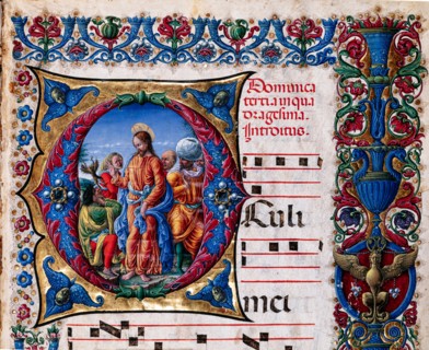 Choir book located at the Piccolomini Library in Siena