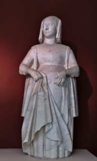 “Bianca Maria Visconti”, statue in Carrara marble, by Alberto Maffioli