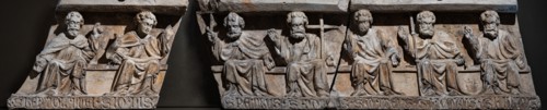 Fragment of lintel with Saints Apostles