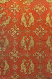 Cope called of the parrots, silk fabric made by Sicilian manufacture