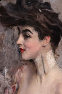 “Madame X with a pearl collier” by Giovanni Boldini