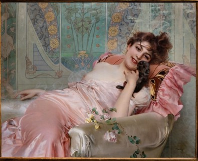 “Lady with a Little Dog” by Vittorio Matteo Corcos
