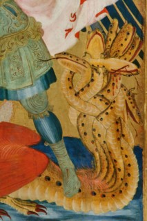 “San Michele Arcangelo che uccide il drago tra i Santi Benedetto e Bartolomeo”