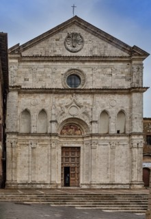 Montepulciano, church of St. Augustine: facade. Founded in 1285, the church was completely