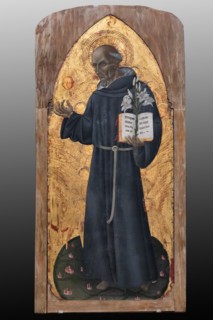 Montepulciano, church of St. Augustine: “St. Bernardine from Siena”, oil painting on canvas by