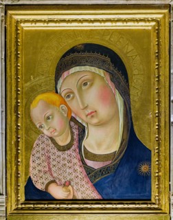 Montepulciano, Duomo (Cathedral of S. Maria Assunta): “Madonna of the Pillar”,  tempera and gold