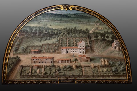 Medici Villa La Petraia: “the Medici villa of Collesalvetti”, in the lunette “Colle Salvetti”, one