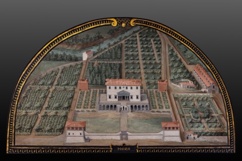 Medici Villa La Petraia: “the Medici villa di Poggio a Caiano”, in the lunette called “Poggio”, one