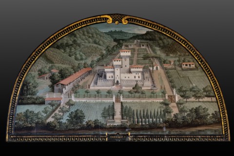 Medici Villa La Petraia: “the Medici villa di Cafaggiolo”, in the lunette called “Cafagiolo”, one