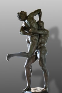 Medici Villa La Petraia: the group of “Hercules crushing Antaeus” by Bartolomeo Ammannati