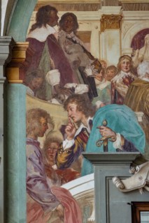 Medici Villa La Petraia, courtyard: “Meeting between Pope Leo fresco from the cycle of the Fasti