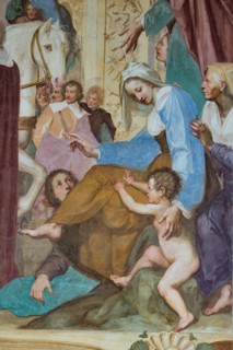 Medici Villa La Petraia, courtyard: “Triumphal entry of Cosimo I into Siena”, fresco from the cycle